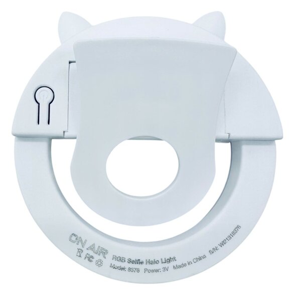 RGB Selfie Halo Light Clip-On Cat Ears Design Vlogging Series 18 Color Combos - Picture 5 of 9